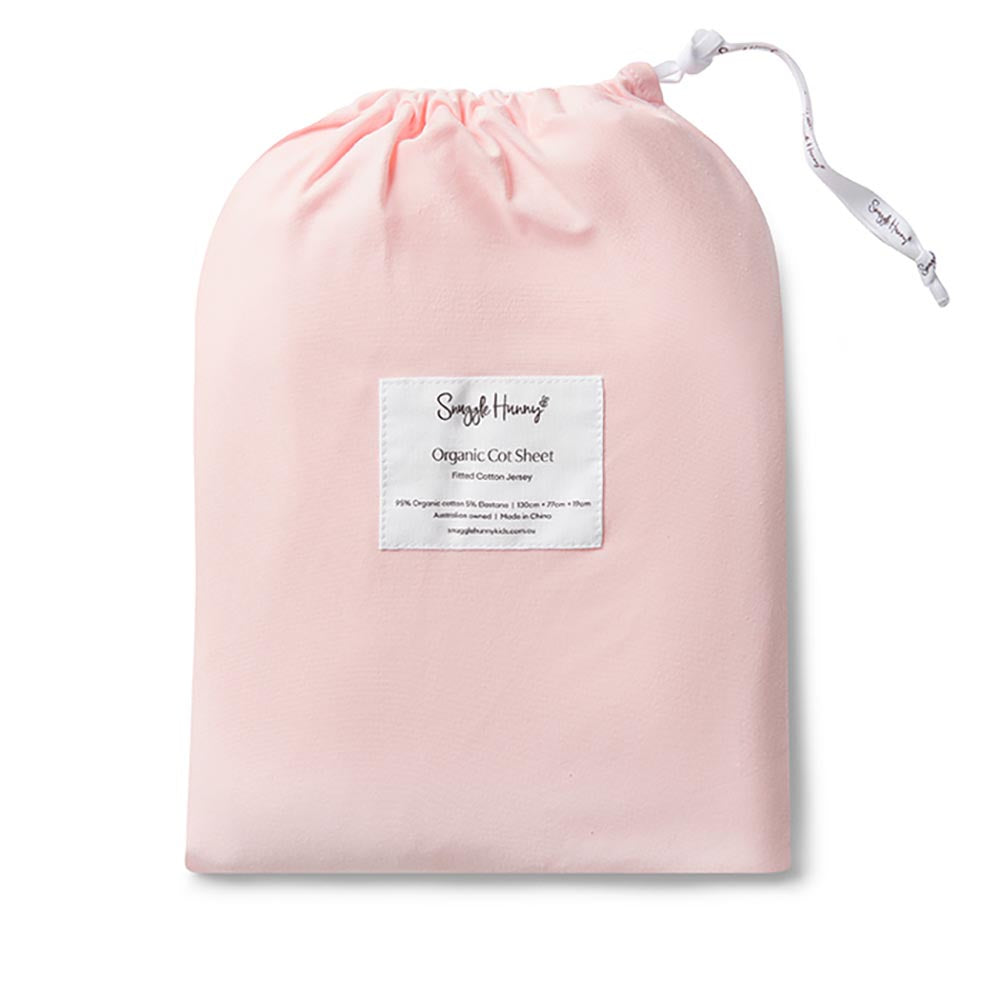Snuggle Hunny Organic Fitted Cot Sheet - Baby Pink
