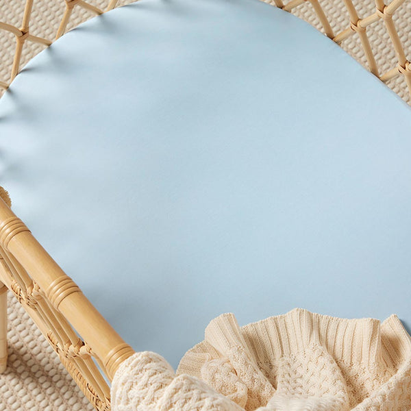 Snuggle Hunny Fitted Bassinet Sheet/Change Mat Cover - Baby Blue