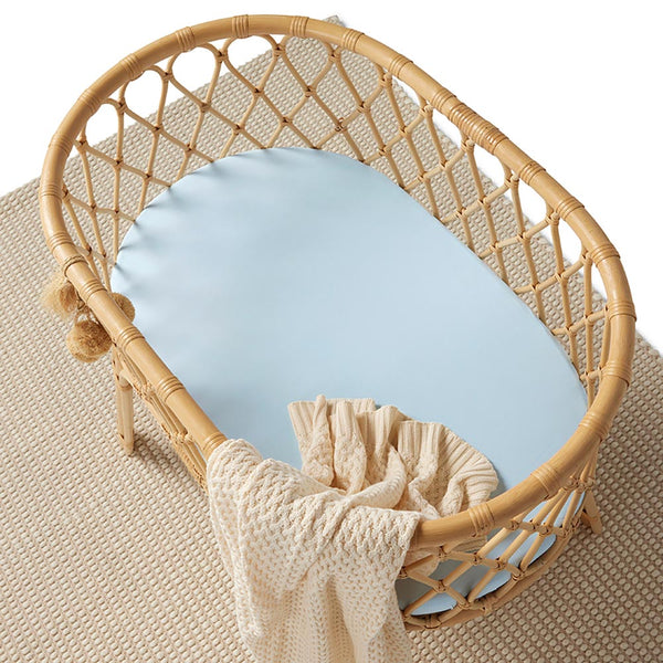 Snuggle Hunny Fitted Bassinet Sheet/Change Mat Cover - Baby Blue