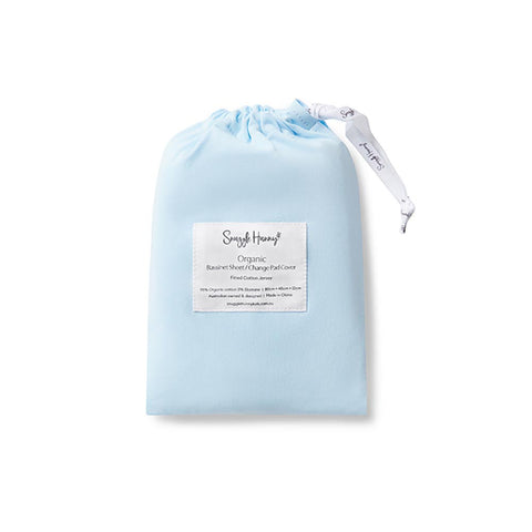Snuggle Hunny Fitted Bassinet Sheet/Change Mat Cover - Baby Blue