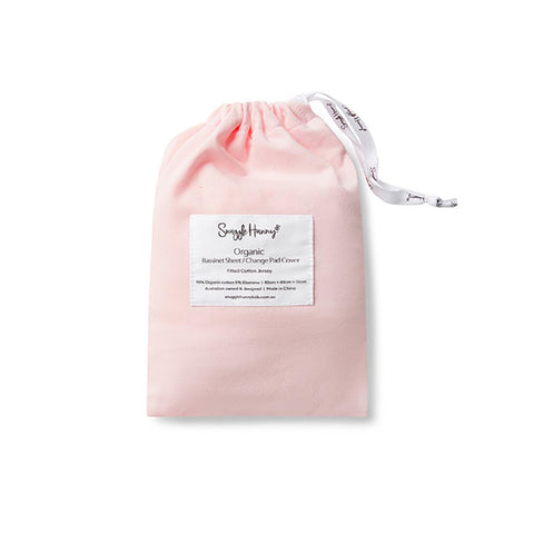 Snuggle Hunny Fitted Bassinet Sheet/Change Mat Cover - Baby Pink