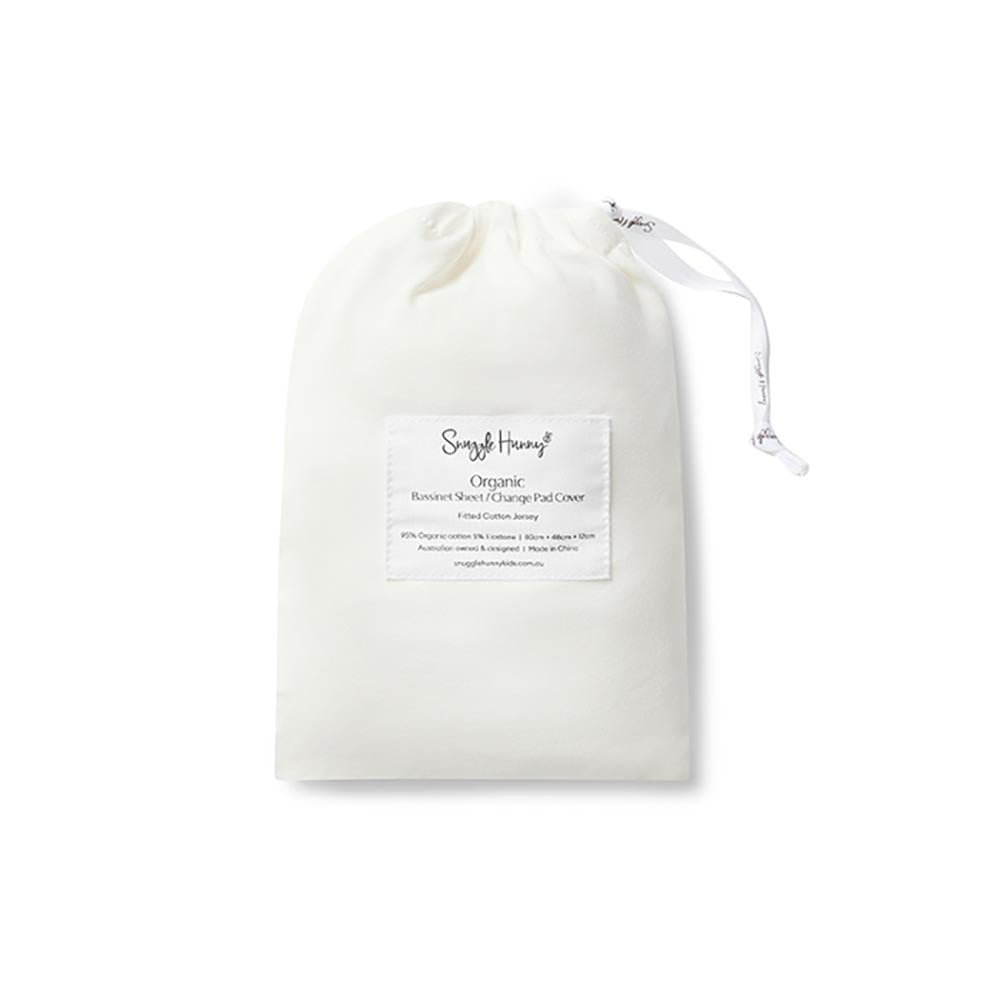 Snuggle Hunny Fitted Bassinet Sheet/Change Mat Cover - Milk