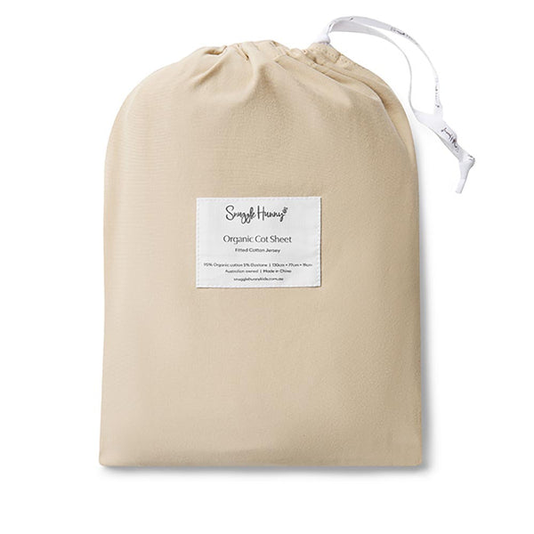 Snuggle Hunny Organic Fitted Cot Sheet - Pebble