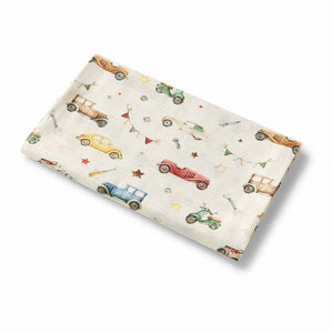 Snuggle Hunny Organic Muslin Wrap - Vintage Cars
