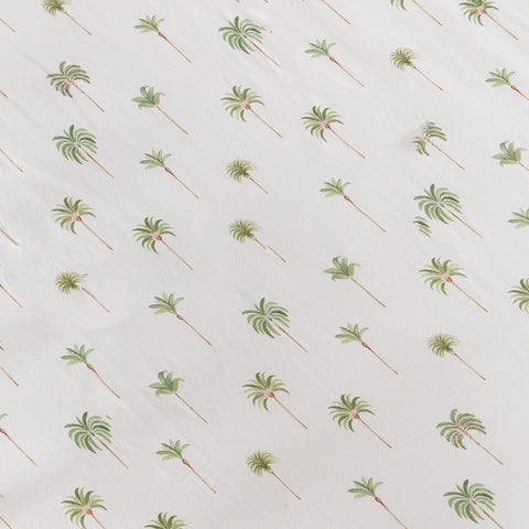 Snuggle Hunny Organic Fitted Cot Sheet - Green Palm