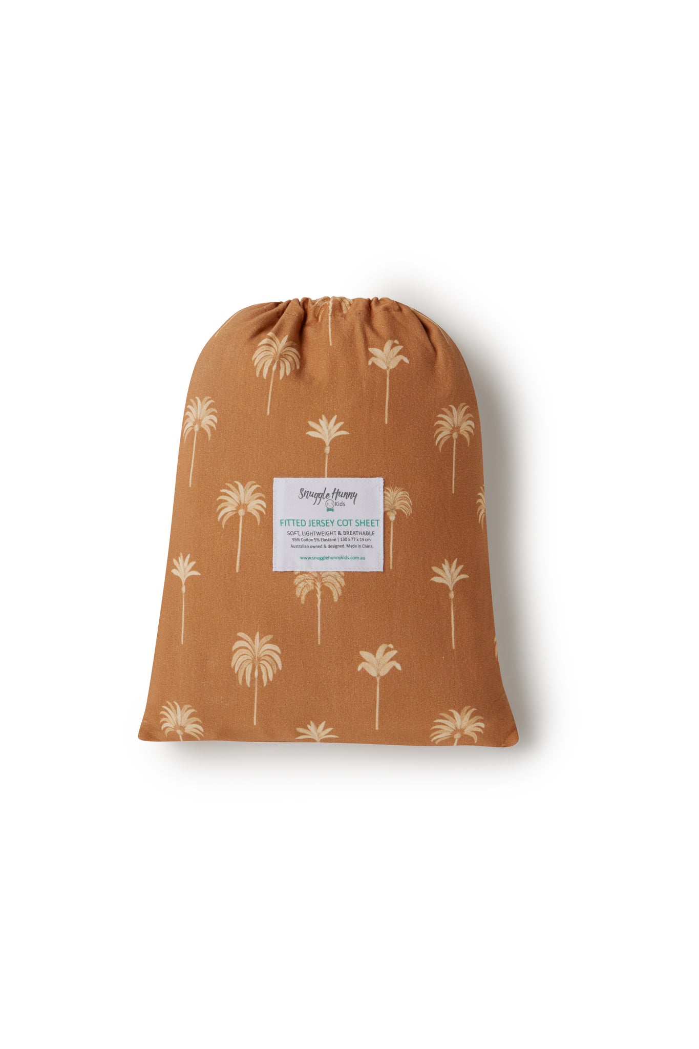 Snuggle Hunny Organic Fitted Cot Sheet - Bronze Palm
