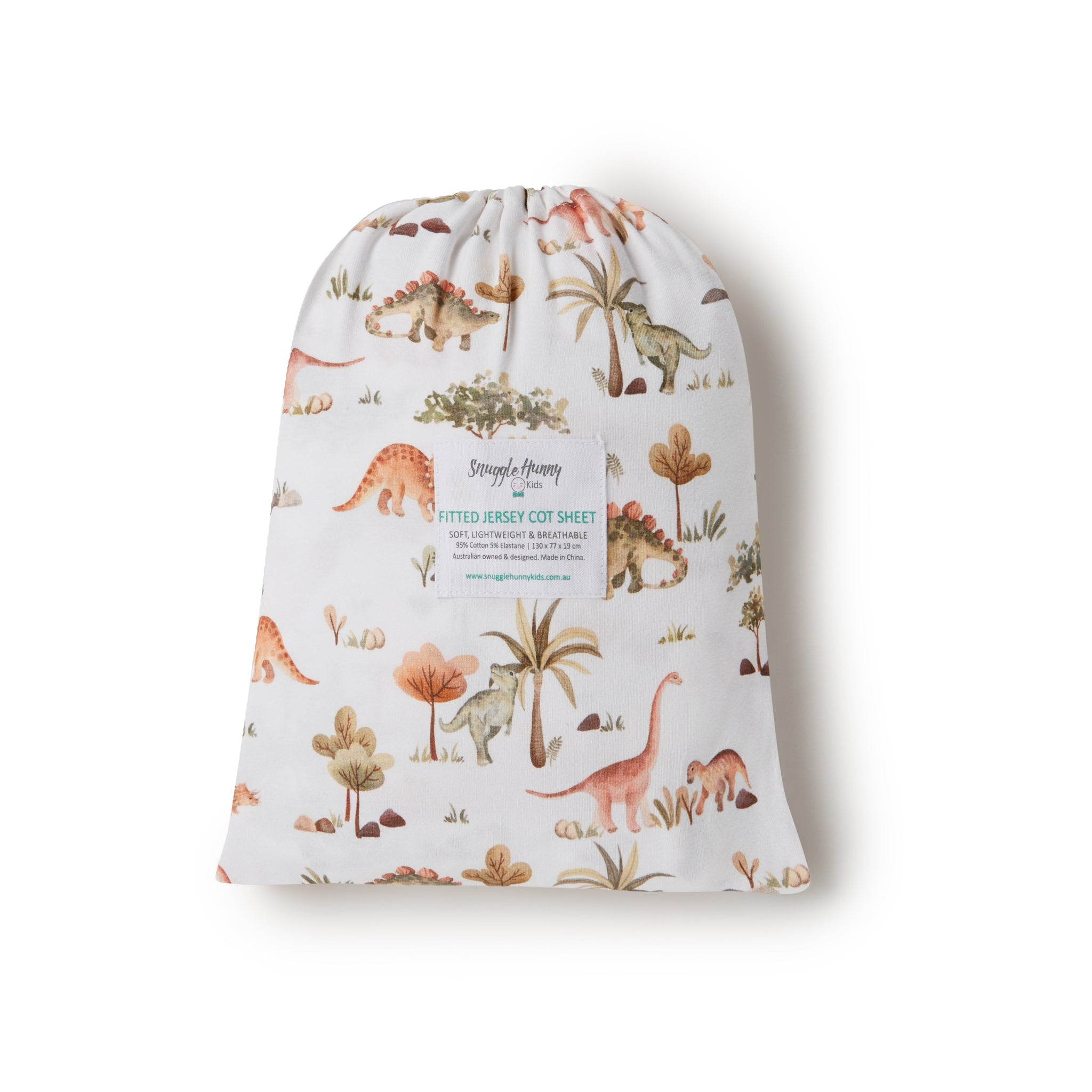Snuggle Hunny Organic Fitted Cot Sheet - Dino