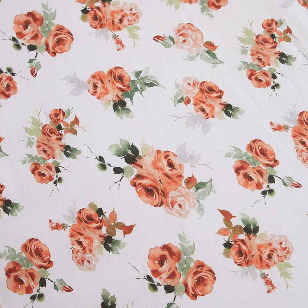 Snuggle Hunny Organic Fitted Cot Sheet - Rosebud