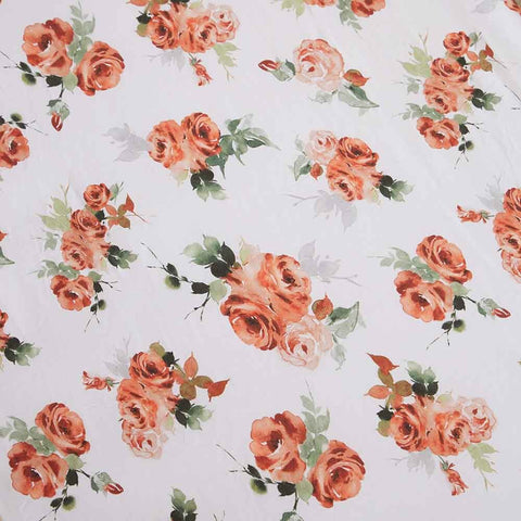 Snuggle Hunny Organic Fitted Cot Sheet - Rosebud