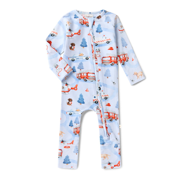 Snuggle Hunny To The Rescue Organic Snugglesuit Convertible Romper