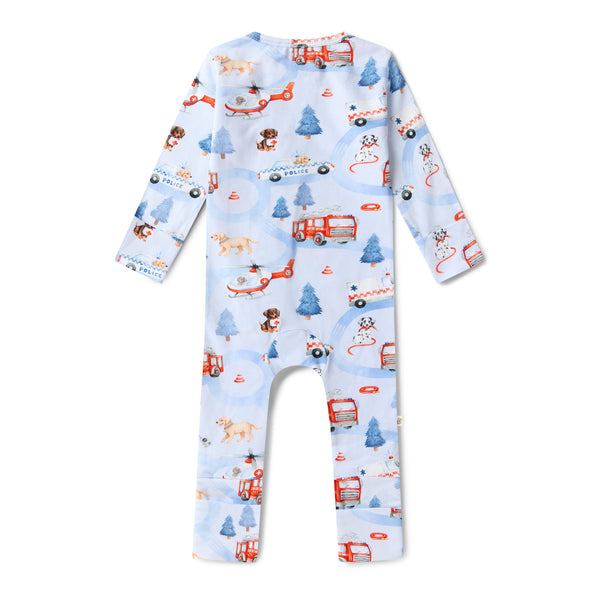Snuggle Hunny To The Rescue Organic Snugglesuit Convertible Romper