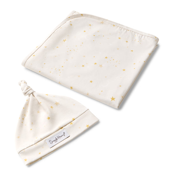 Snuggle Hunny Organic Jersey Wrap & Beanie Set - Stardust