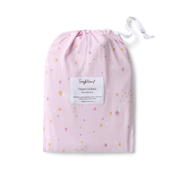 Snuggle Hunny Organic Fitted Cot Sheet - Twinkle