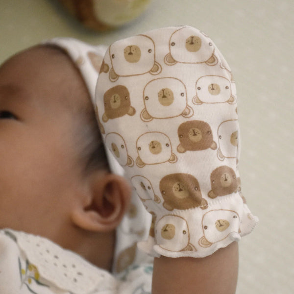 Playette Newborn Mittens 3pk - Bear