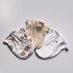 Playette Newborn Mittens 3pk - Bear