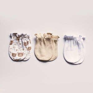 Playette Newborn Mittens 3pk - Bear