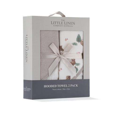 Little Linen Baby Hooded Towels 2 Pack - Willow Bear