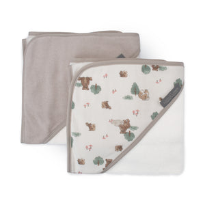 Little Linen Baby Hooded Towels 2 Pack - Willow Bear