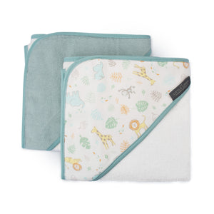 Little Linen Baby Hooded Towels 2 Pack - Savanna Giraffe