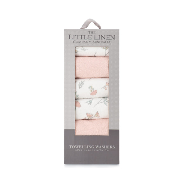 The Little Linen Co Towelling Washer 6pk - Harvest Bunny