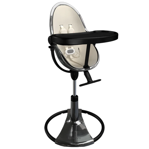 Bloom Fresco Highchair - Titanium Frame & Coconut White - Ex Display