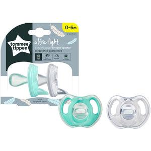 Tommee Tippee Ultra Light Silicone Soother 2pk 0-6m