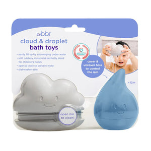 Ubbi Cloud and Droplet Bath Toys - Cloudy Blue