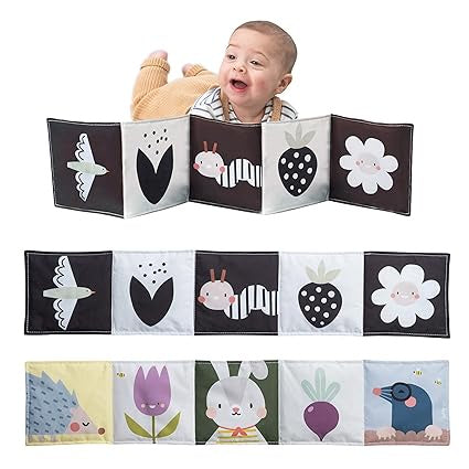 TAF Toys  Bunny Black and White Soft Sensory Books Pram Book