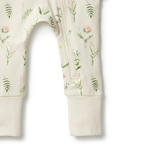 Wilson & Frenchy Organic Zipsuit with Feet - Wild Flower