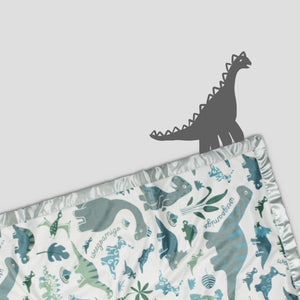 Weegoamigo Sherpa + Mink Blanket - Roar-y McIlroy  Dinosaur