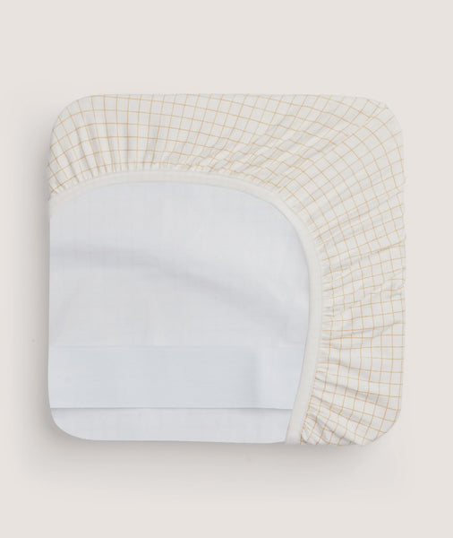 ErgoPouch 2 in 1 Waterproof Fitted Sheet for Cot - Caramel Grid