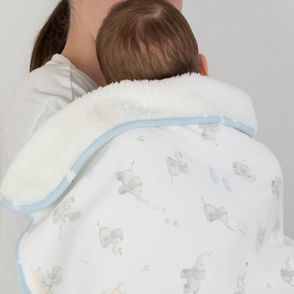 Living Textiles Sherpa Blanket - Elephant Playtime
