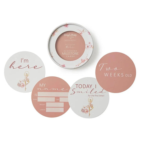 Snuggle Hunny Reversible Milestone Cards - Ballerina & Rosa