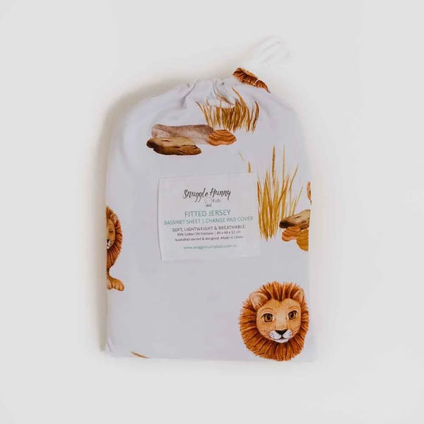 Snuggle Hunny Fitted Bassinet Sheet/Change Mat Cover - Lion