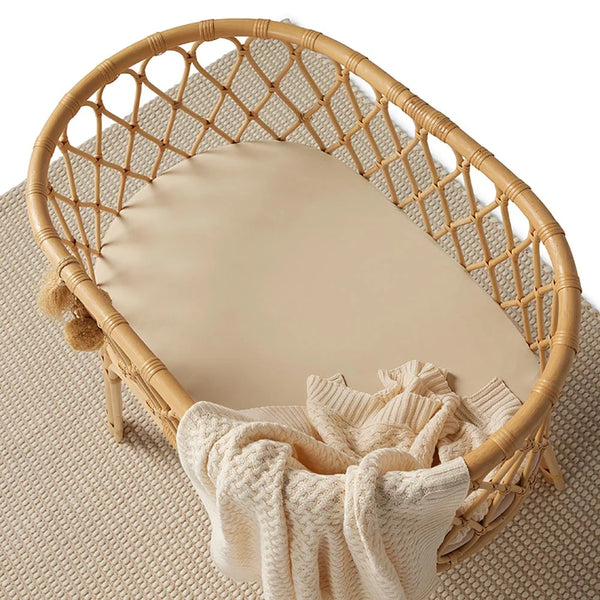 Snuggle Hunny Fitted Bassinet Sheet/Change Mat Cover - Pebble