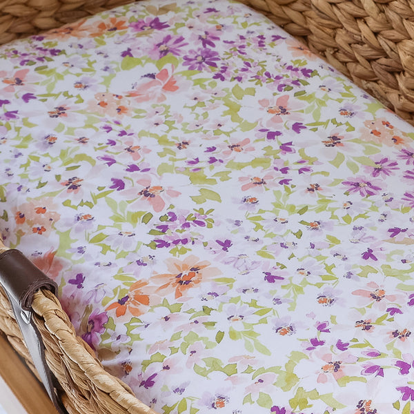 Snuggle Hunny Fitted Bassinet Sheet/Change Mat Cover - Isla