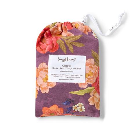 Snuggle Hunny Fitted Bassinet Sheet/Change Mat Cover - Sienna