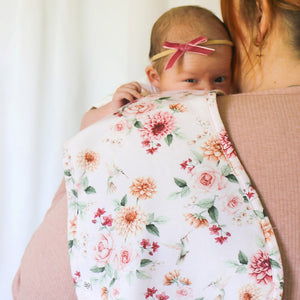 Snuggle Hunny Organic Cotton Burp Cloth - Birds & Blooms