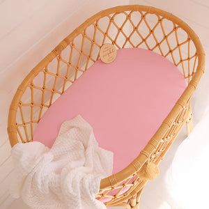 Snuggle Hunny Fitted Bassinet Sheet/Change Mat Cover - Bubblegum