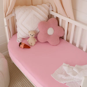 Snuggle Hunny Organic Fitted Cot Sheet - Bubblegum
