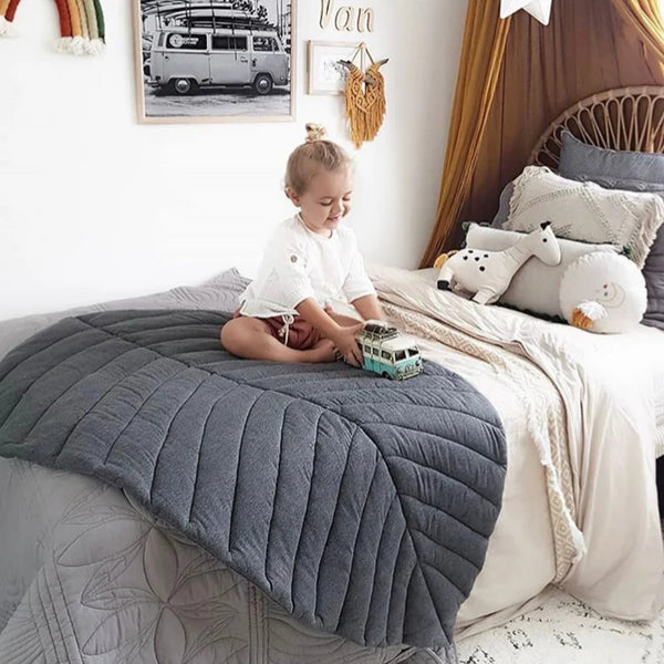 Cattywampus Grey Leaf Playmat