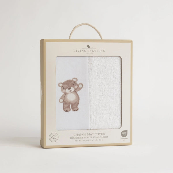 Living Textiles Change Mat Cover with Towelling - Cuddly Bear