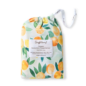 Snuggle Hunny Fitted Bassinet Sheet/Change Mat Cover - Citrus Squeeze