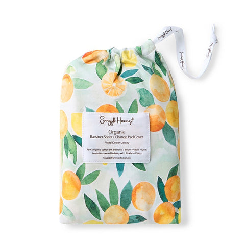 Snuggle Hunny Fitted Bassinet Sheet/Change Mat Cover - Citrus Squeeze