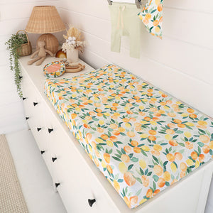 Snuggle Hunny Fitted Bassinet Sheet/Change Mat Cover - Citrus Squeeze