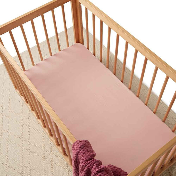 Snuggle Hunny Organic Fitted Cot Sheet - Lullaby Pink