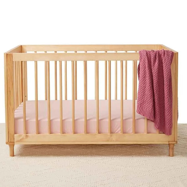 Snuggle Hunny Organic Fitted Cot Sheet - Lullaby Pink