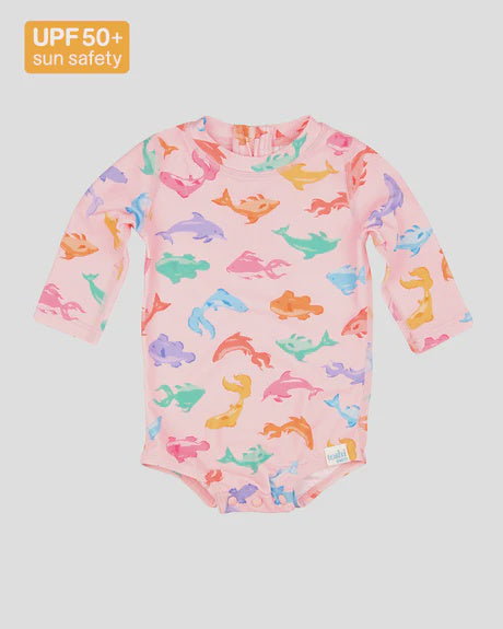 Toshi Swim Onesie L/S - Dishy Fishy