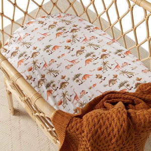 Snuggle Hunny Fitted Bassinet Sheet/Change Mat Cover - Dino