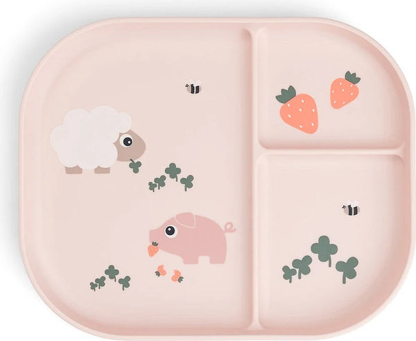Done by Deer Foodie Compartment Plate - Light Powder/Farm plate